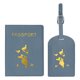 thumbnail image 1 of Conjunto de Funda para Pasaporte y Etiqueta de Equipaje Uxcell - Funda de Pasaporte de Privacidad Segura - Etiquetas de Maleta - [Azul Mist - Cuero PU] Accesorios de Viaje, 1 of 7