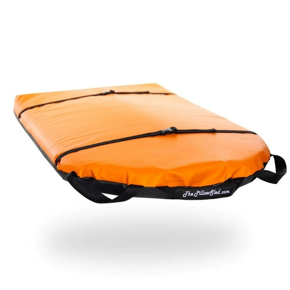 PillowSled Single or Double Person Snow Sled - Orange/Black