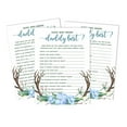 thumbnail image 1 of Inkdotpot Gender Neutral 50-PackWho Knows Daddy BestBaby Shower GameCards Antler (Boy) FunActivity Cards, 1 of 5