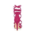 thumbnail image 4 of BLISSFUL STEP Sandales à Talons Aiguilles Hauts à Lacets pour Femmes Rose Vif 10, 4 of 7