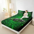 thumbnail image 5 of Feelyou Green Fahion Automobile Twin Sheet Sets, Square Honeycomb Twin Fitted Sheet, Teens Kids Boys Girls Flat Sheet, Lightweight Room Decor, 3pcs, 5 of 8