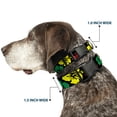 thumbnail image 2 of Buckle-Down Pet Collar, Dog Collar Plastic Buckle, Hibiscus Close Up Black Green Yellow Red, 8.5 to 12 Inches 0.5 Inch Wide, 2 of 8