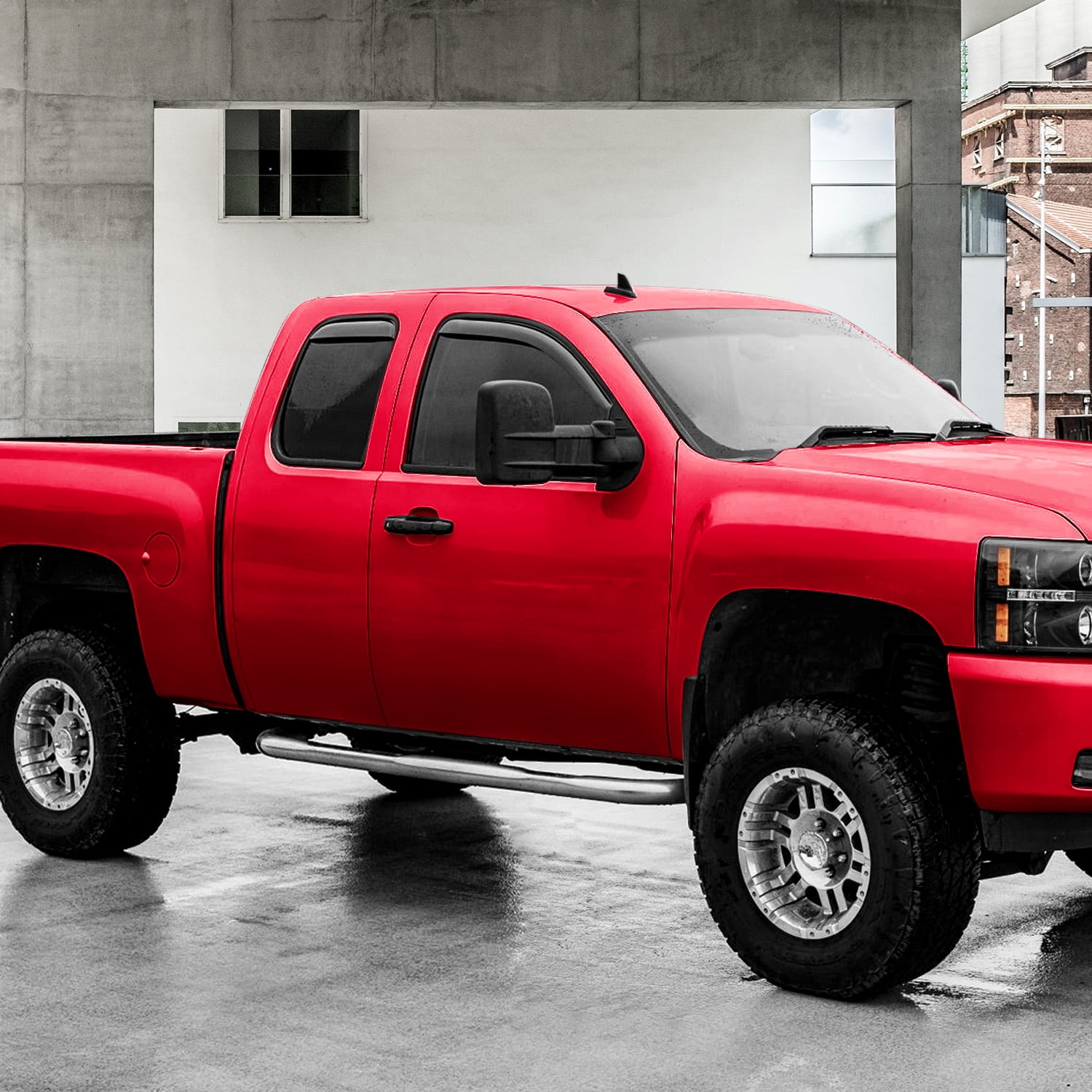 Voron Glass in-Channel Extra Durable Rain Guards for Trucks Chevrolet (Chevy) Silverado 2007-2013 Extended Cab, Window Deflectors, Vent Window Visors, 4 Pieces - 200620