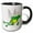 Black/White, variant on 3drose, Funny Flying Froggy Frog Cartoon, 11oz Two-tone Yellow Mug