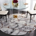 thumbnail image 2 of SAFAVIEH Craft Biamca Abstract Area Rug, 6'7" x 6'7" Round, Grey/Orange, 2 of 8