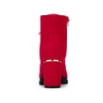 thumbnail image 5 of BLISSFUL STEP Women's Ankle Boots Faux Suede Platform Combat Chunky Heel Lace Up Zipper Lug Sole Boots Red 6.5, 5 of 8