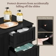 thumbnail image 5 of Wooden Bathroom Floor/Side Storage Organizer Cabinet with 4 Drawers and 1 Cupboard, Freestanding Entryway Storage Unit Console Table for Home Decor, 5 of 18