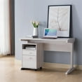 thumbnail image 3 of Smart Home Furniture L-Shaped Contemporary Wood Desk in White Oak, 3 of 3