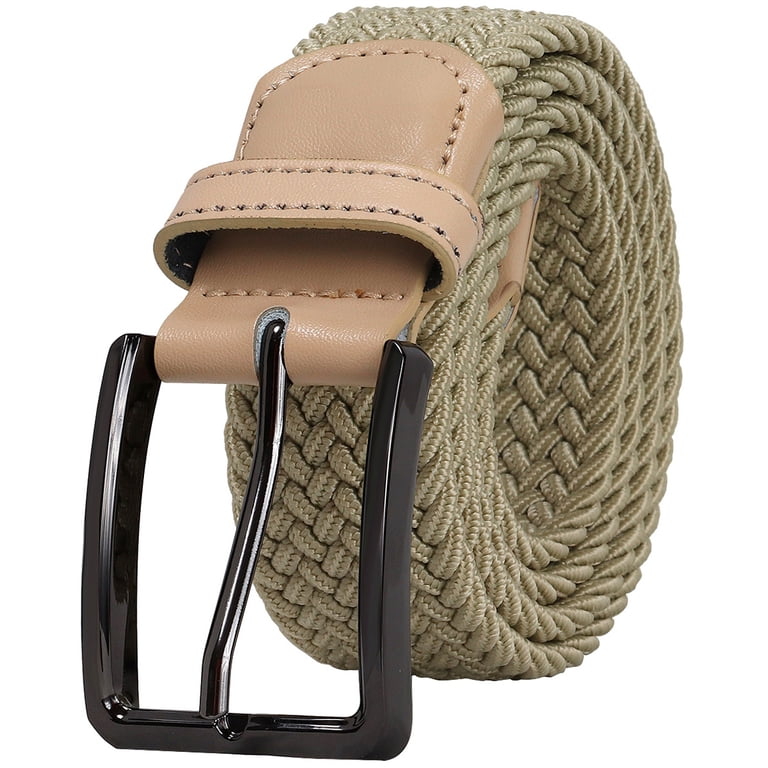 Falari Braided Canvas Elastic Stretch Belt, No Holes photo 2