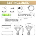 thumbnail image 4 of czcpp-351Pcs Picture Hanging Kit, Wall Hanging Kit, Picture Frame Hanging Kit &Sawtooth Picture Hangers,Screw Eyes, D Rings, Nails, Screws, Steel Wire, Picture Frame Hooks for Frame Canvas Mirror,Sil, 4 of 4