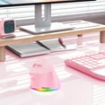 thumbnail image 4 of Meetion Office Left-Handed Vertical Ergonomic Design Optical Wireless Dual Mode Mouse with USB-C Fast Charging Cable, Pink, 4 of 9