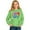 Green, variant on 67 Meme Design Hoodie for Boys Girls, Graphic Print Loose Fit Pullover Sweatshirt with Pocket, Casual Youth Jacket, Cream Graphic, Kids' 6-7 Years