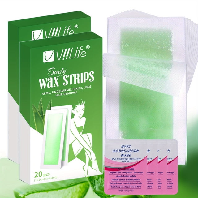 20-Piece Waxed Hair Removal Paper Set - Gentle, Portable, and Quick Tear Pull for Easy Hair Removal
