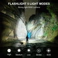 thumbnail image 6 of F60 Zoom Rechargeable Flashlight, 6000 Lumens Super Bright LED Flashlights, 5 Modes Zoomable Waterproof Tactical Flash Lights Torch for Emergency, Outdoor, Home, Camping, Hiking, 6 of 7