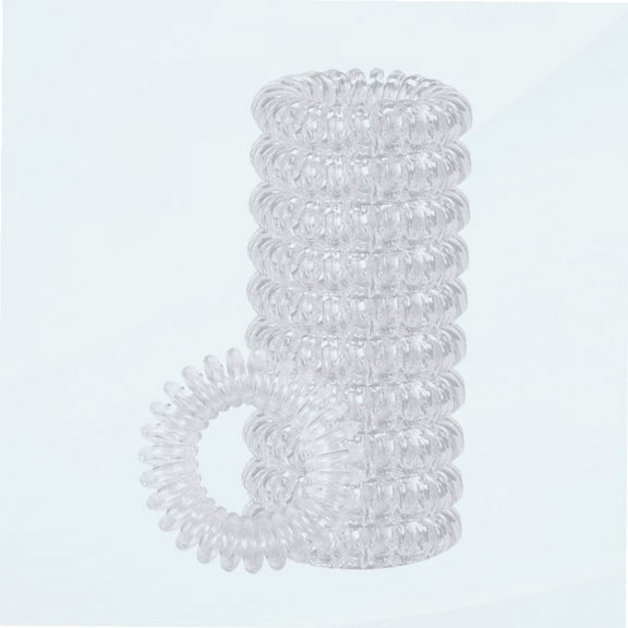 20pcs Transparent Spiral Hair Ties No Crease Hair Coils Elastic Ponytail Holders Spiral Phone Cord Hair Ties Hair Bands Hair Accessory for Women Girls