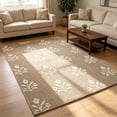 thumbnail image 1 of YoGold Boho Floral Outdoor Rug – 213x160cm Large Weather-Resistant Patio Mat, Soft Beige Base B (Polyester), 1 of 5