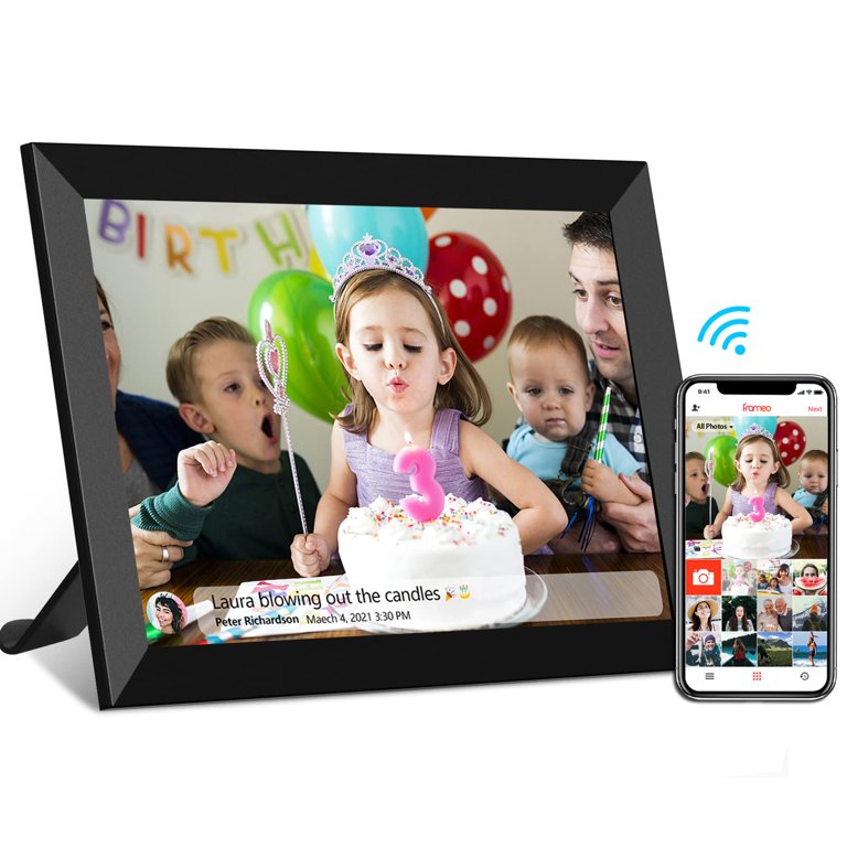Frameo 8" Digital Photo Frame - Touch Screen, WiFi, 16GB Storage, Auto-Rotate, Share Photos Instantly Via App