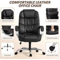 thumbnail image 6 of HYJY Office Chair High Back Computer Desk Chair, PU Leather Adjustable Height Modern Executive Swivel Task Chair with Padded Armrests and Lumbar Support (Black), 6 of 16