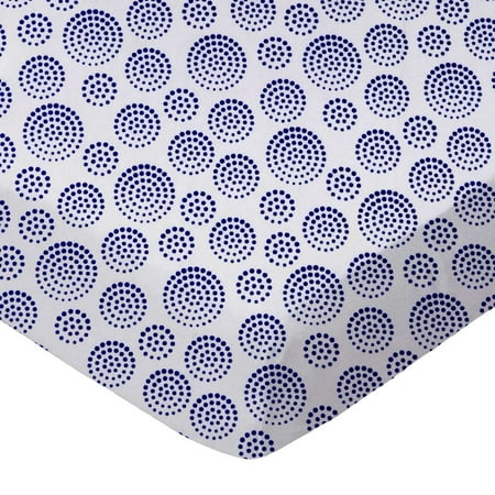 SheetWorld Fitted 100% Cotton Percale Play Yard Sheet Fits BabyBjorn Travel Crib Light 24 x 42, Royal Circle Swirls