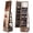03:Rustic Brown, variant on Skyhill Mirror Jewelry Cabinet,40in Jewelry Armoire Organizer ,Door or Wall Mounted, 6 LED Lights(White)