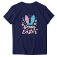 thumbnail image 3 of VBTAPA Easter Bunny T Shirt Womens Cute Rabbit Graphic Tee Shirts Trendy Casual Short Sleeve Crewneck Tops Today's Sales Dark Blue XL, 3 of 4