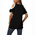 thumbnail image 5 of USSUMA Women Tops Dressy Casual Cold Shoulder Tops For Women Round-Neck Trendy Shirts Casual Summer Shirts Cute Lace Blouses T-Shirt Top Female Tops, 5 of 7