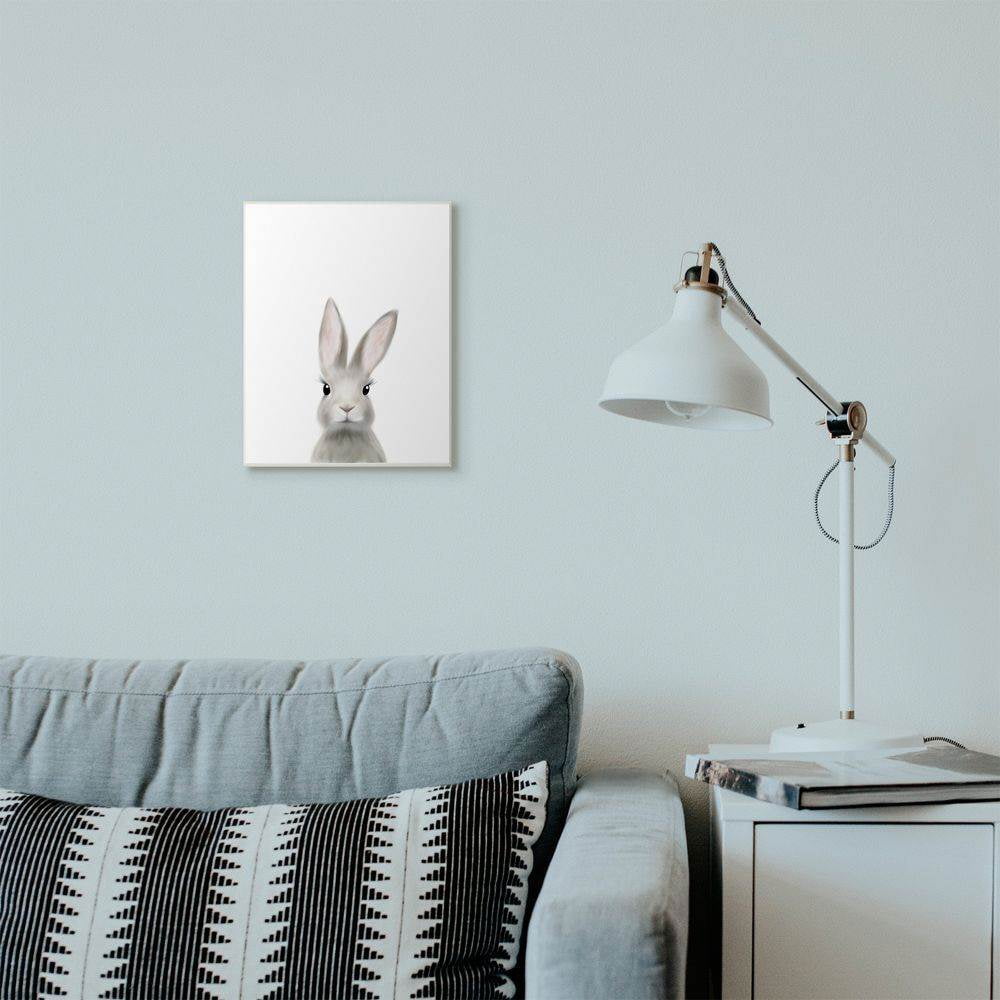 The Kids Room by Stupell Baby Bunny Animal Kids Painting Wall Plaque Art by Leah Straatsma