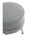 thumbnail image 5 of Bailey Ottoman in Gray with Gold Feet and Solid Wood Base - Set of 2, 5 of 9