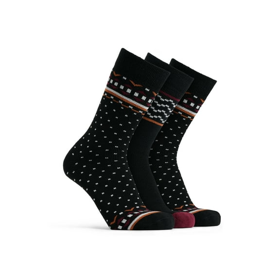 Polar Heat Men’s Light Heat Socks, 3 Pack Thermal Winter Socks, Burgundy, Size 7-12