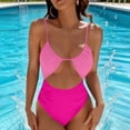 thumbnail image 5 of HOMBOM Womens Tummy Control Swimsuits Swimwear One Piece Pink Bathing Suit for Young Women Athletic, 5 of 5