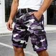 thumbnail image 2 of CONZONE Mens Cargo Shorts Buttons Summer Shorts For Men Camouflage Lightweight Loose Fit Outdoor Shorts With Pockets, 2 of 5