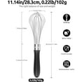 thumbnail image 3 of U-Taste Balloon Whisk for Cooking: 18/10 Stainless Steel Kitchen Wire Whisk, Medium Heavy Duty Egg Beater, Manual Baking Mixing Tool with 8 High Flex Wires for Stirring, Blending Sauce (Black), 3 of 10