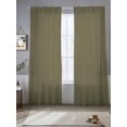 thumbnail image 2 of Sage Green Sheer Curtains 84 Inch Length 2 Panels Set for Living Room/Bedroom, Brown Solid Color Simple Abstract Semi Curtain Sheers Drapes Rod Pocket Curtains Window Treatment Set 52''x84''x2, 2 of 7