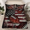 thumbnail image 2 of Homewish Rugby Game Twin Sheet Sets,American Flags Twin Fitted Sheet,Red White Black Flat Sheet For Boys Kids,Super Cozy Room Decor,3-Piece, 2 of 7