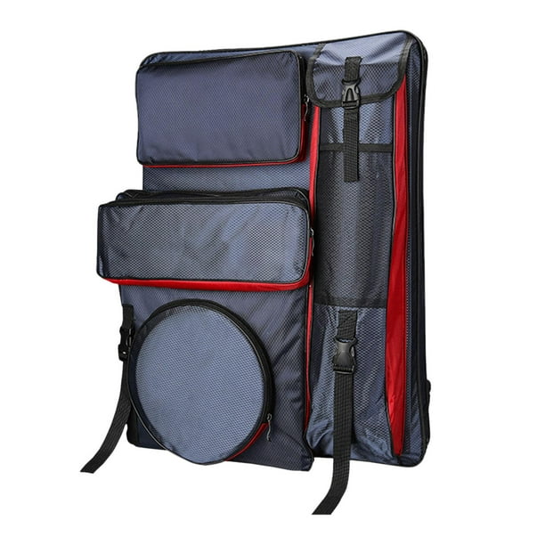 Estuche para portafolios de arte, bolso para bocetos, bolso de mano, bolsa organizadora para almacenamiento de suministros rojo azul