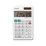 Sharp EL-377WB 10-Digit Display Handheld Calculator Battery Powered, White