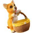 thumbnail image 1 of Puppy Statue with Basket Key Sundries Storage Box Table Dog Resin Home Decoration Statue Outdoor Decor Garden Succulent Flower Pot Yellow, 1 of 5