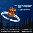thumbnail image 2 of Gem Stone King 14K White Gold Ecstasy Mystic Topaz Solitaire Engagement Ring for Women | 2.00 Cttw | Oval 9X7MM | Gemstone November Birthstone | Size 7, 2 of 6