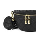 thumbnail image 3 of Bolsa Riñonera de moda con romboides acolchados en el pecho con monedero (negro) Likrtyny  Para Estrenar, 3 of 4