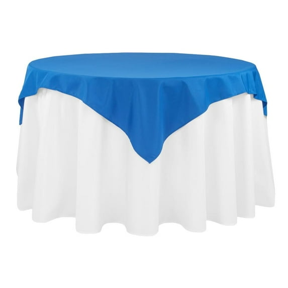 1 Pc, Economy Polyester Table Overlay Topper/Tablecloth 54"X54" Square - Royal Blue For Occasional Use, One-Time Events, Or Casual Affairs