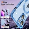 thumbnail image 4 of Magnetic Case for iPhone 14 Plus Case [Compatible with MagSafe] Camera Lens Protector Plating Luxury Cover for Women Men Clear Soft TPU Shockproof Protective Phone Case - Blue, 4 of 12