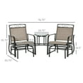 Outsunny Outdoor Glider Chairs with Coffee Table, Patio 2Seat Rocking