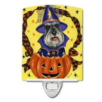 Caroline's Treasures PPP3161CNL Schnauzer Halloween Ceramic Night Light, 6x4x3", multicolor