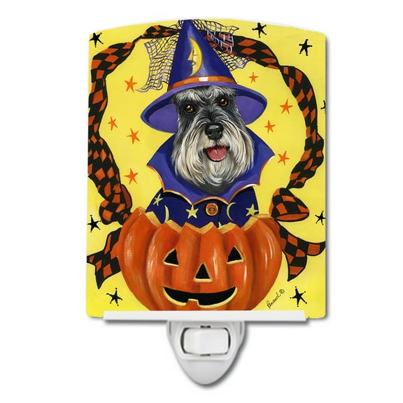 Caroline's Treasures PPP3161CNL Schnauzer Halloween Ceramic Night Light, 6x4x3", multicolor