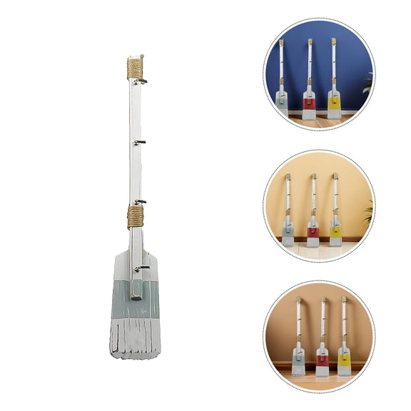 OUNONA 1Pc Wooden Oar Wall Decor Nautical Paddle with Hooks Multi Color Retro Style for Living Room