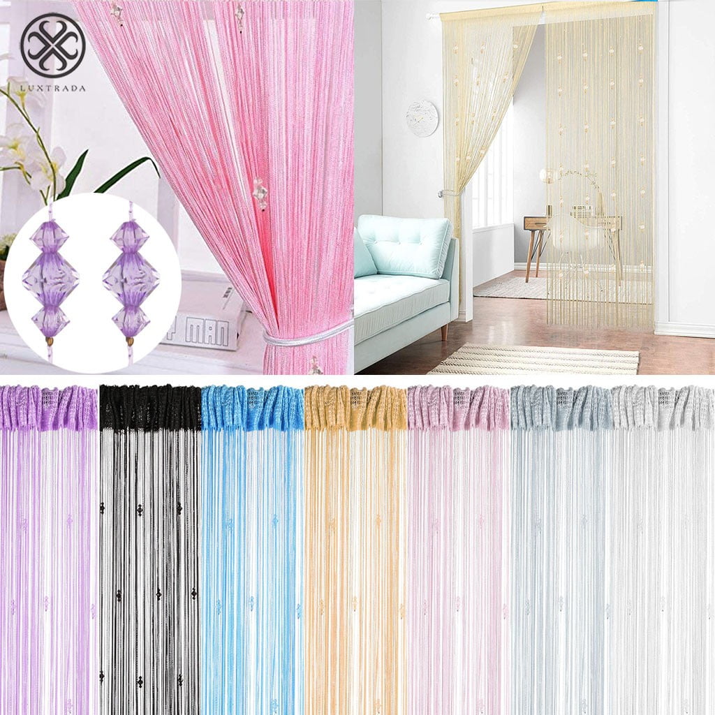 String Acrylic Curtain Room Divider Crystal Beads Door Window Panel for Wed N4V 