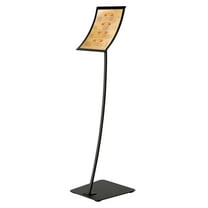 M&T Displays Pedestal Curved 11x17 Arc Menu Brochure Holder Black Aluminum Magnetic Poster Frame