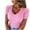 Pink, variant on TIHLMK Shirts for Women Women's Casual Fashion Summer Stretch Threaded Pullover Puff Sleeve V-Neck Short Sleeve T-Shirt Top Gift for Women