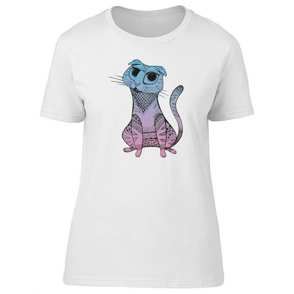Boho Cat With Gradient T-Shirt Women -Image by Shutterstock, Female Medium