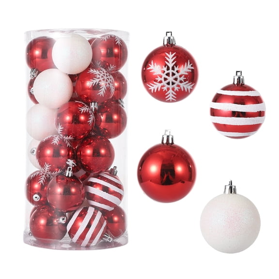 Shatter-Resistant Christmas Ball Ornaments, Plastic Hanging Baubles for Trees, Wreaths, Garlands, Gift Wrap and Indoor Holiday Decor